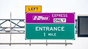 An E-ZPass toll sign