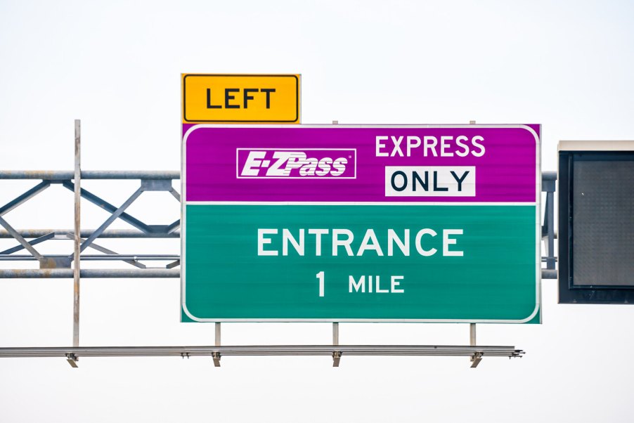 An E-ZPass toll sign
