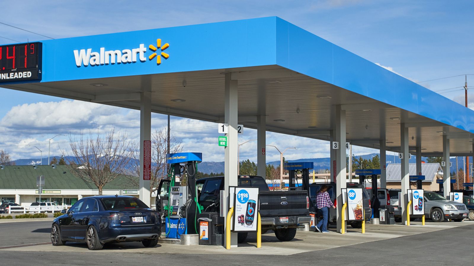 A Walmart gas station