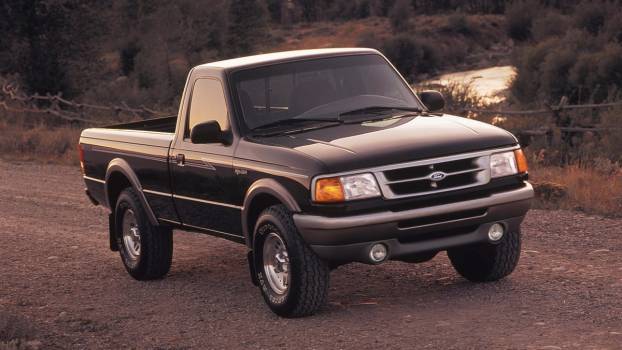 The 1995 Ford Ranger on a gravel road