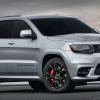 A silver 2017 Jeep Grand Cherokee SRT in right front angle view