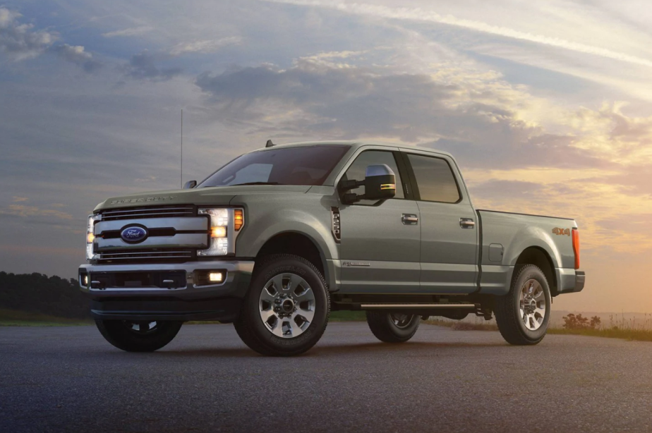 A 2019 Ford F-250 at dusk