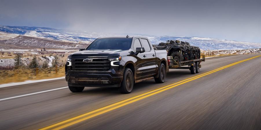 The 2025 Chevy Silverado on the road