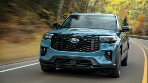 The 2025 Ford Explorer on the road