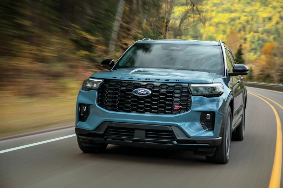 The 2025 Ford Explorer on the road