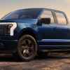 A 2025 Ford F-150 Lightning off-roading