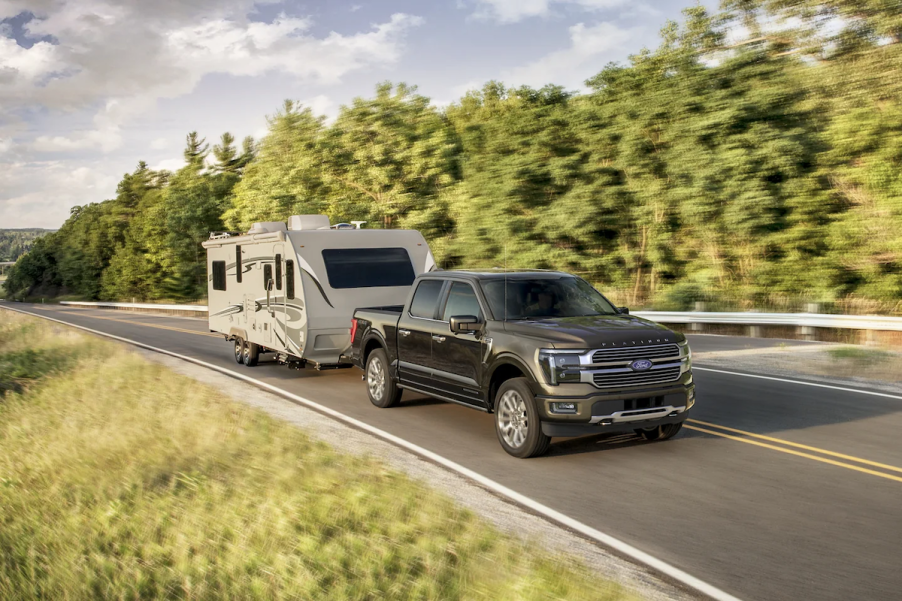 The 2025 Ford F-150 towing a camper