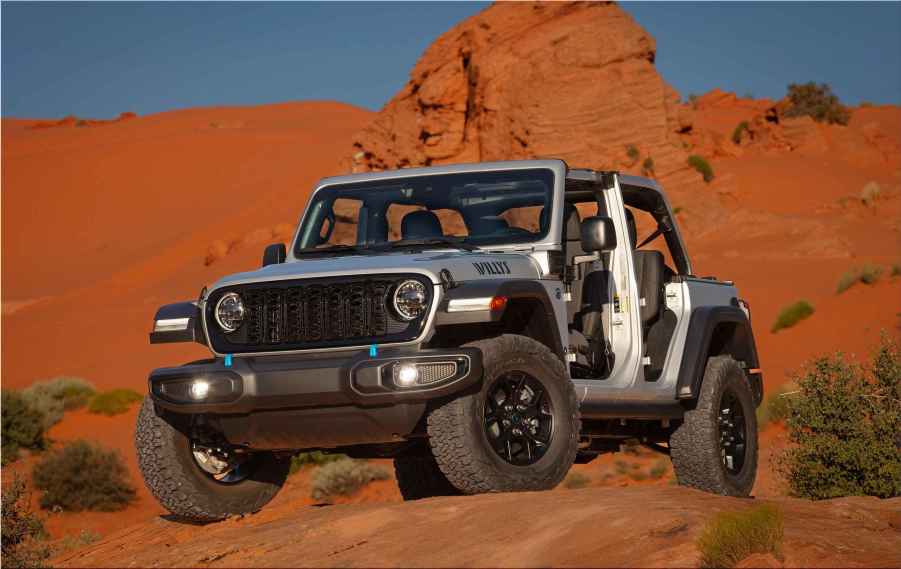 The 2025 Jeep Wrangler 4xe off-roading