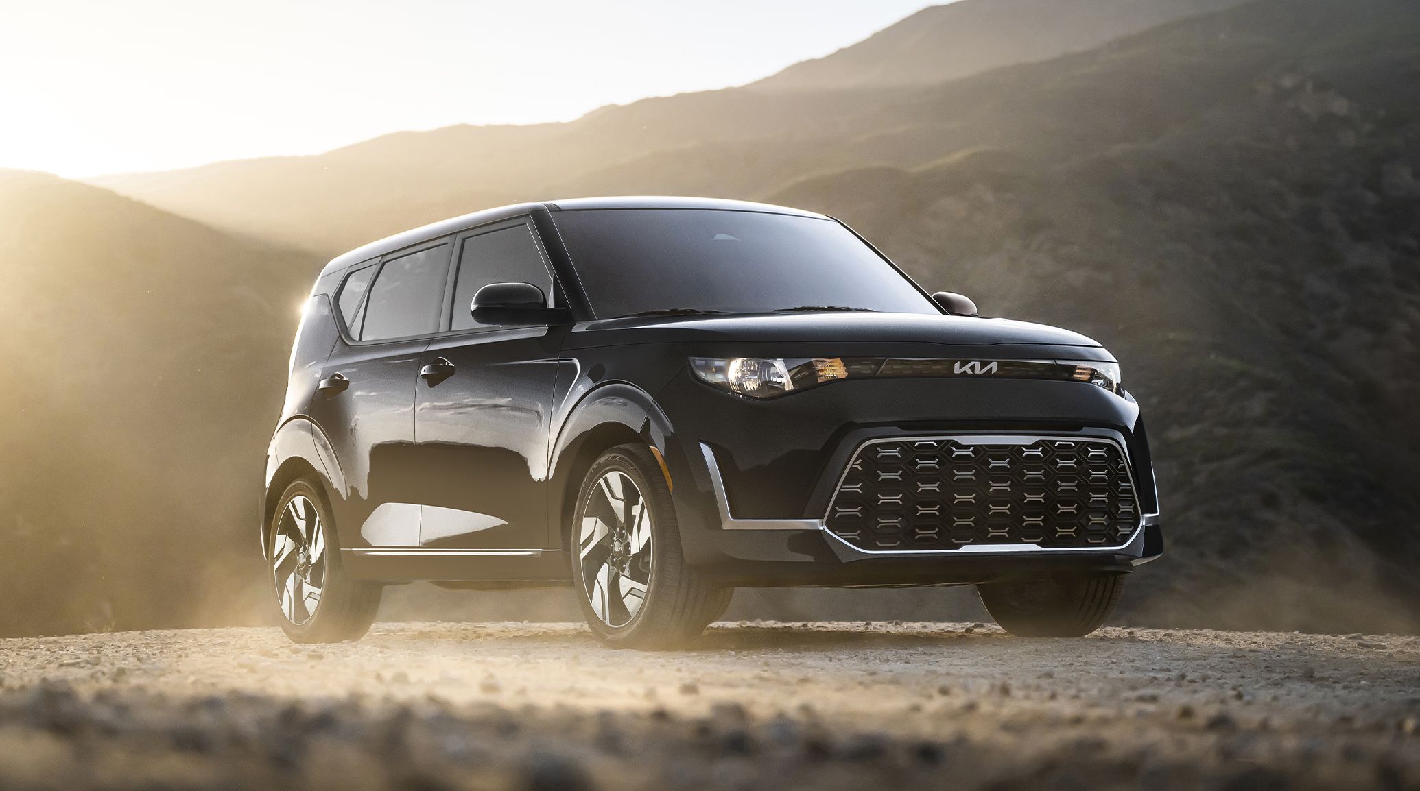 The 2025 Kia Soul on a gravel road
