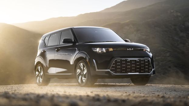 The 2025 Kia Soul on a gravel road
