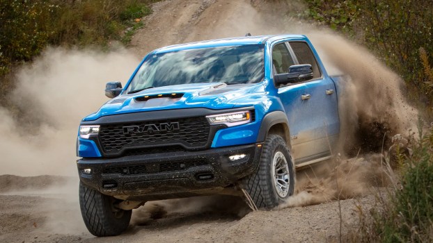 The 2025 Ram 1500 RHO kicking up dirt