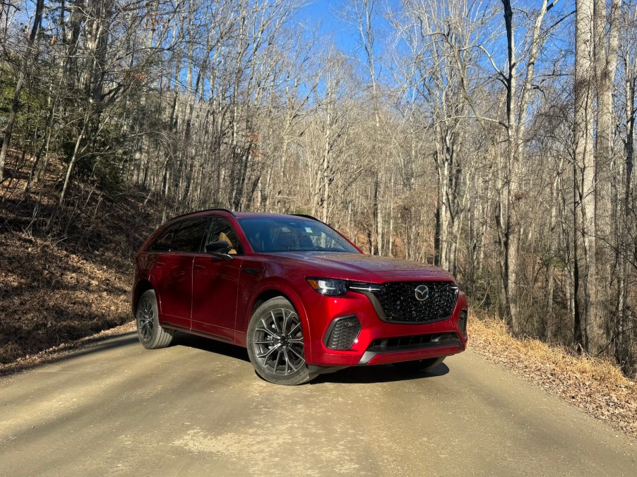 The 2026 Mazda CX-70 on a dirt road