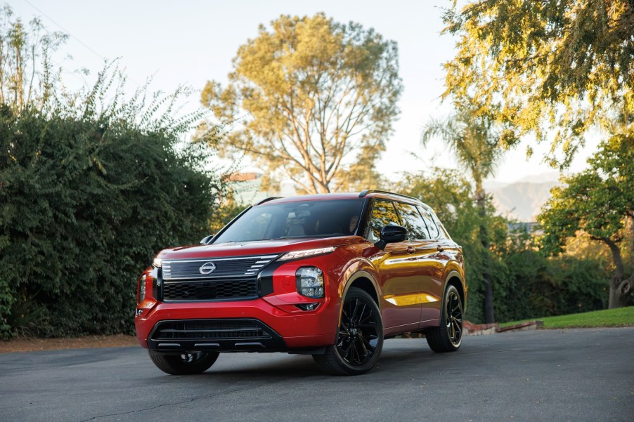 The 2026 Nissan Rogue PHEV on the road