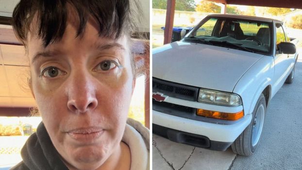 Woman shows how to get car play in old car (l) old chevy truck (r)