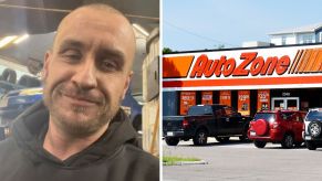 Man shares autozone experience (l) Autozone store front (r)