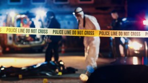 Investigators at a crime scene