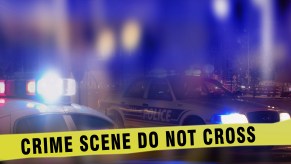 A crime scene at night