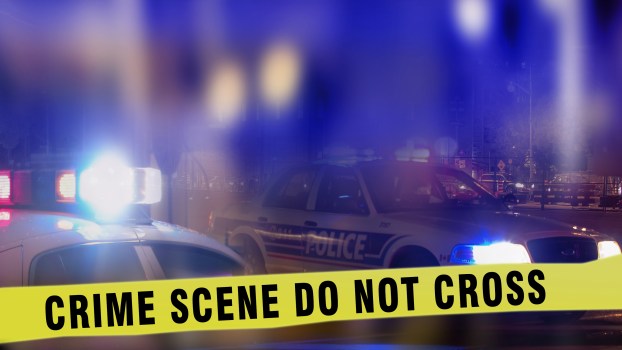 A crime scene at night