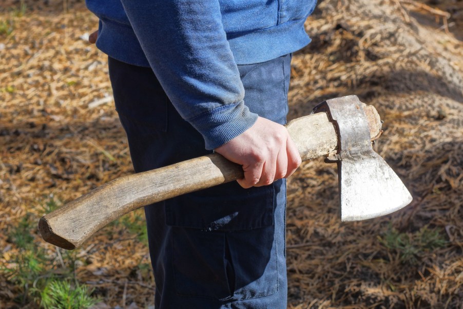 A man holding an axe