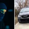 Robber committing crime (l) thief driving a Chrysler Pacifica (r)