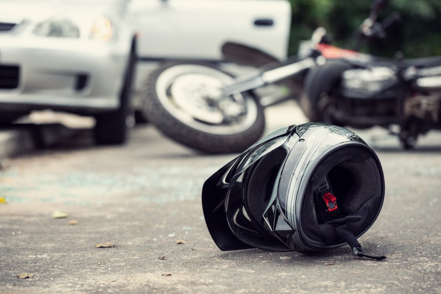 The aftermath of a motorcycle crash