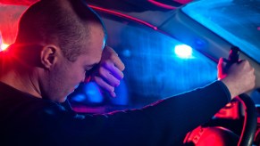 A man getting pulled over by police