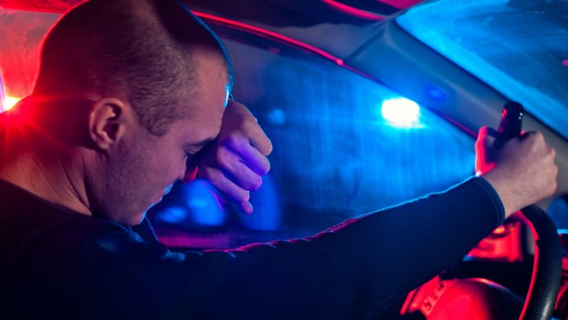 A man getting pulled over by police