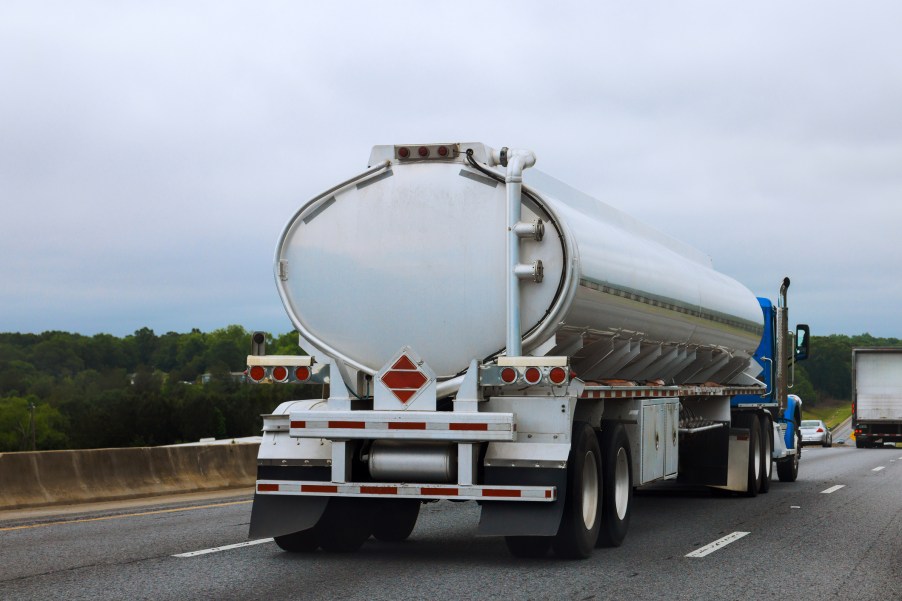 A tanker truck on the road
