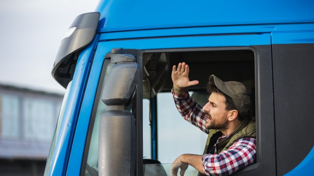 An angry truck driver