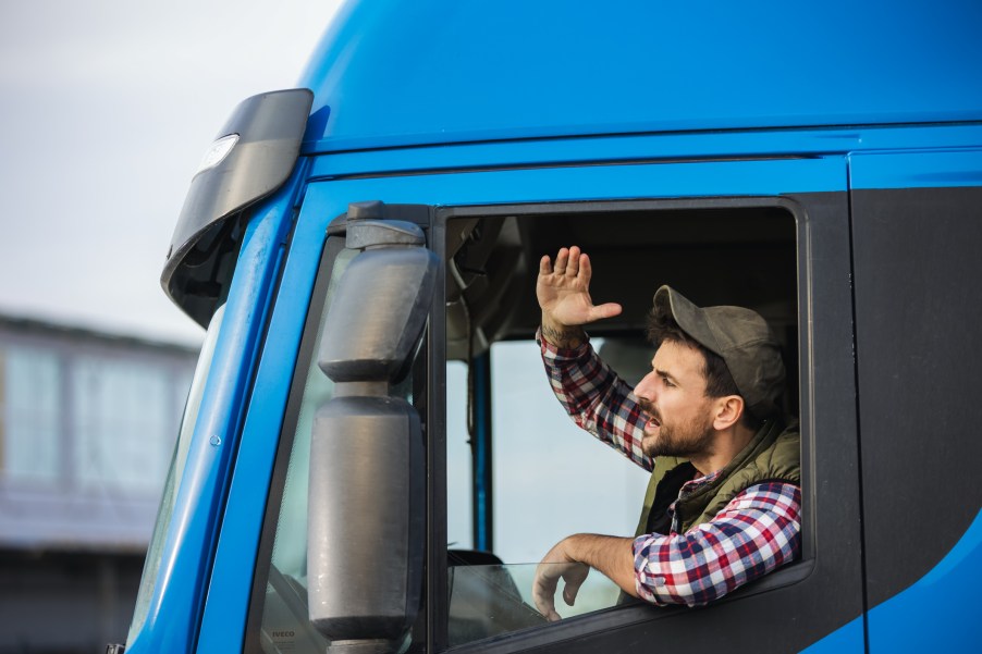 An angry truck driver