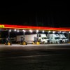 A truck stop at night