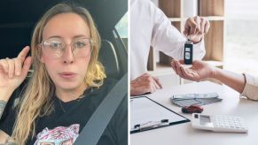 Woman shares car shopping tips (l) negotiating for a car (r)