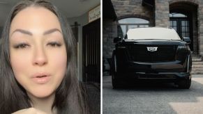 Woman shares car issues (l) cadillac escalade (r)