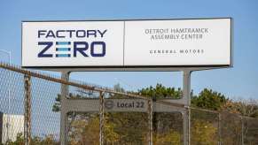 GM Factory Zero sign in Detroit, Michigan