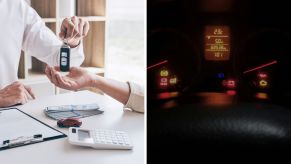 Purchasing a car (l) check engine light is on (r)