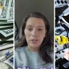Hundreds of dollars (l) woman shares how she got scammed (c) mechanic doing an oil change (r)