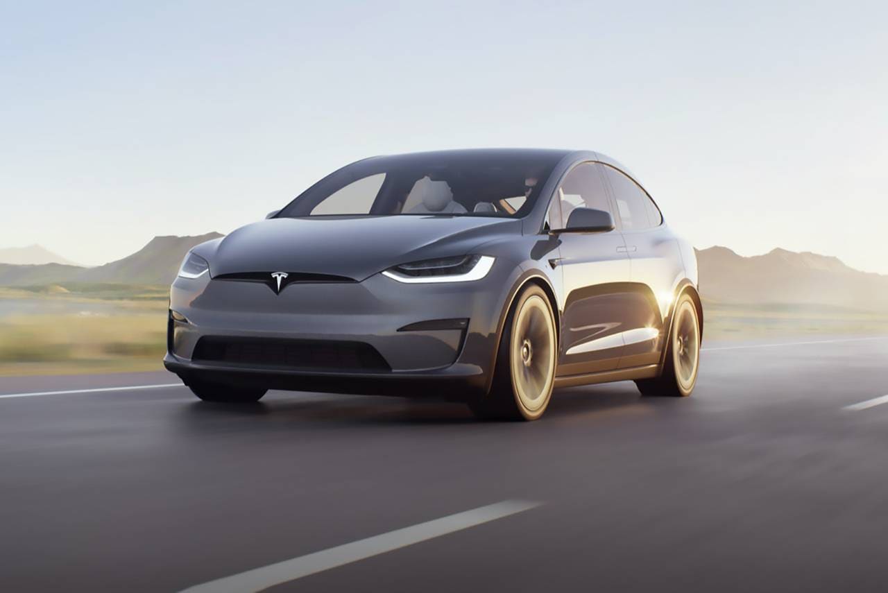 2025 Tesla Model X on the road