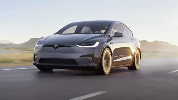 2025 Tesla Model X on the road
