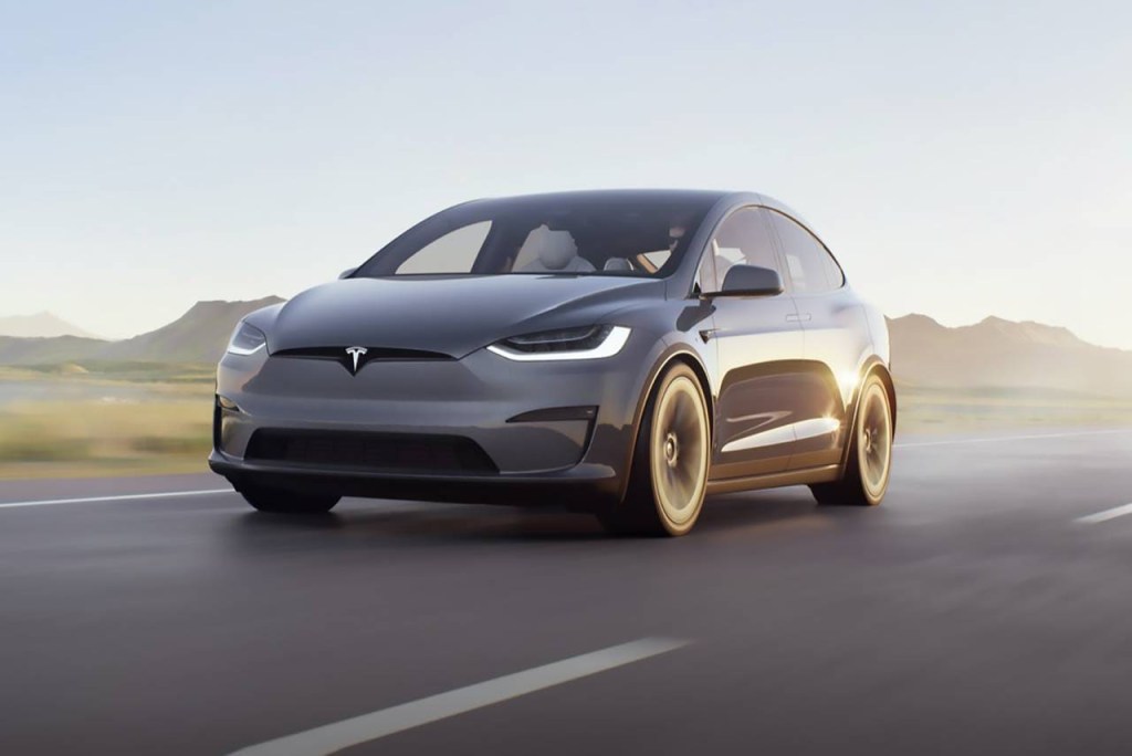 2025 Tesla Model X on the road