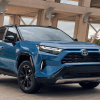 The 2025 Toyota RAV4 in a show room