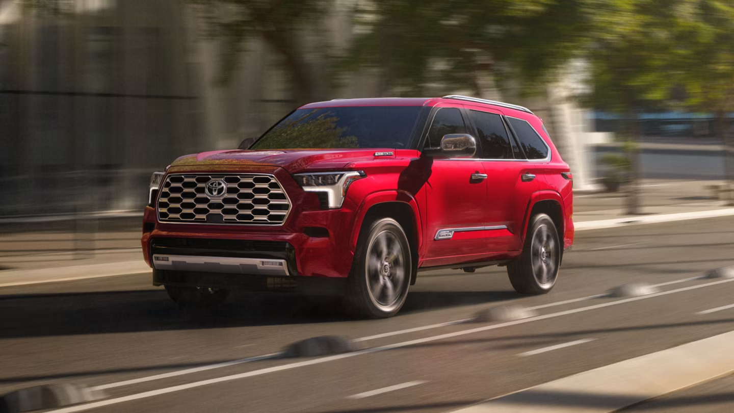 The 2025 Toyota Sequoia on the road