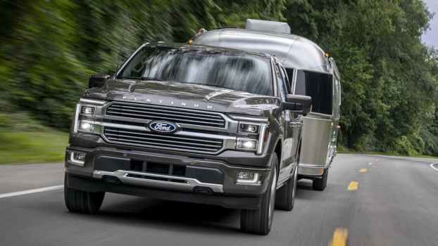 The 2026 Ford F-150 towing a camper