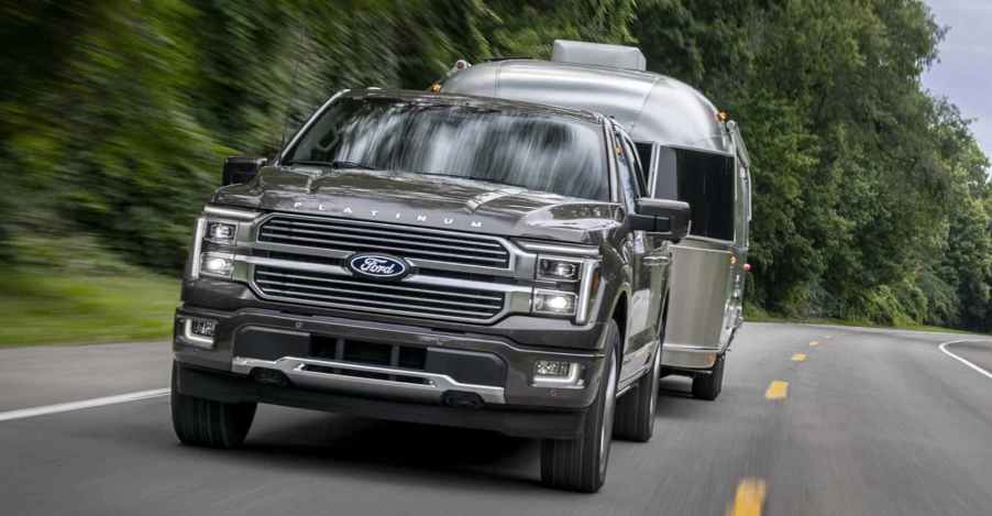 The 2026 Ford F-150 towing a camper