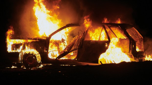 A car on fire