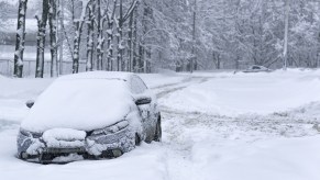 A car covered in snow