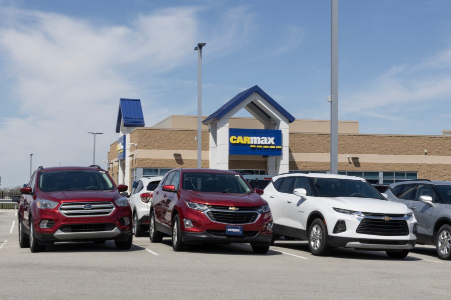 A Car Max dealership with used cars
