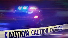 Caution tape at a crime scene