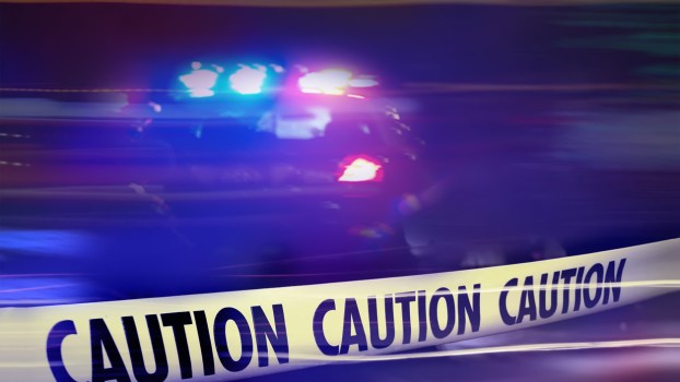 Caution tape at a crime scene