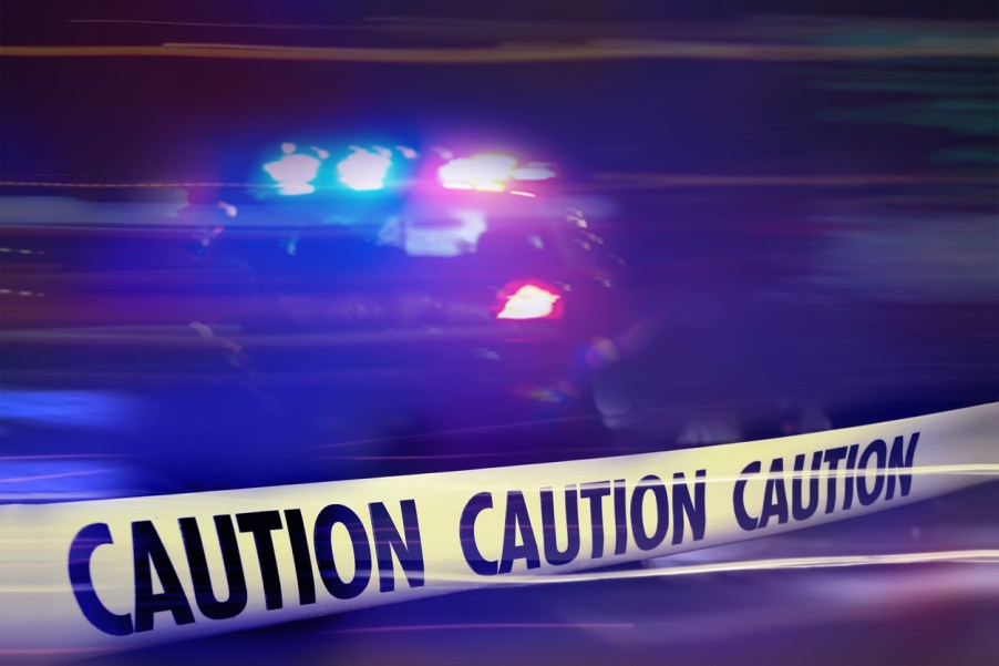 Caution tape at a crime scene