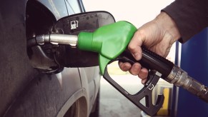 A person getting gas